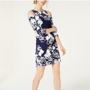 Jessica HOWARD Cold Shoulder 3/4 Sleeve Floral Print Dress Size 8P NWT